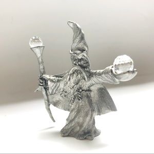Pewter and Crystal Fantasy Wizard figure *like new